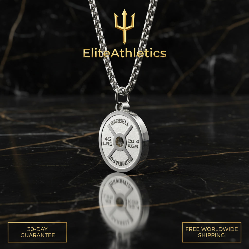 Elite Stainless Steel Gym Weight Plate Necklace