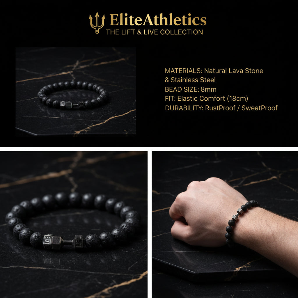 Elite Volcanic Stone Dumbbell Strength Bracelet