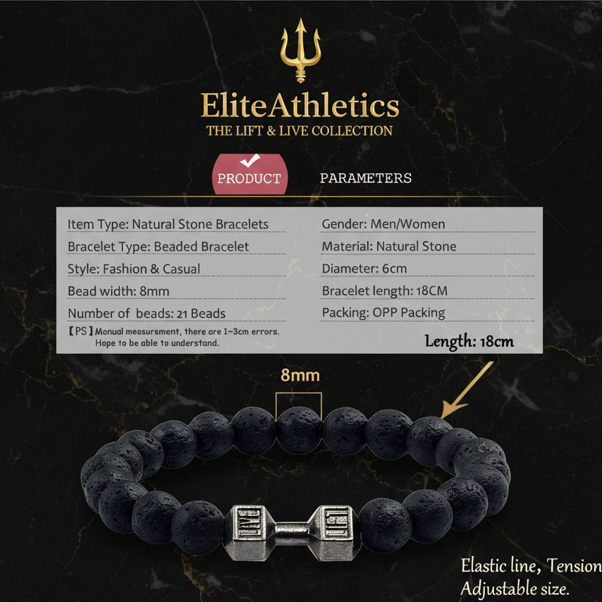 Elite Volcanic Stone Dumbbell Strength Bracelet