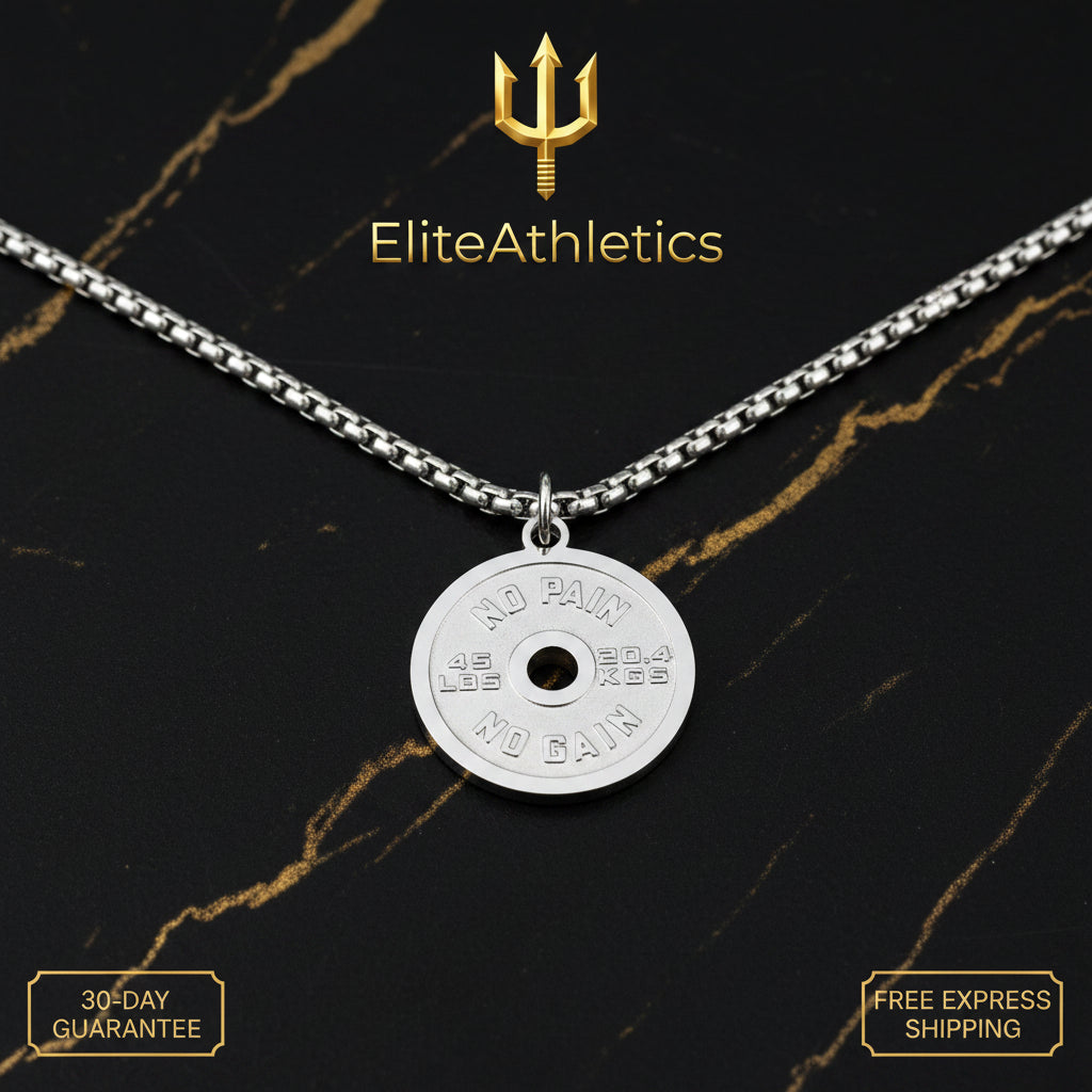 Elite Stainless Steel Gym Weight Plate Necklace