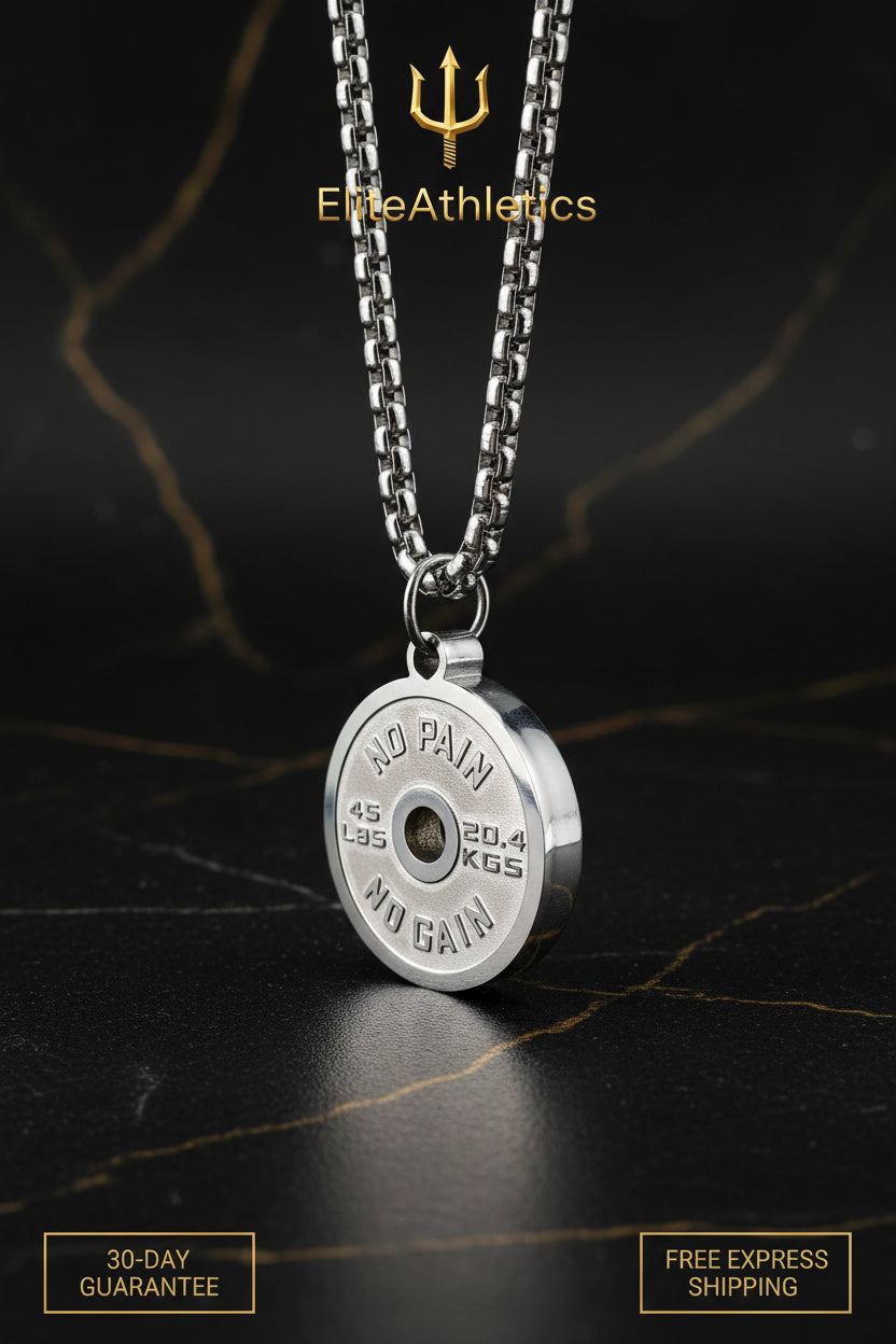 Elite Stainless Steel Gym Weight Plate Necklace