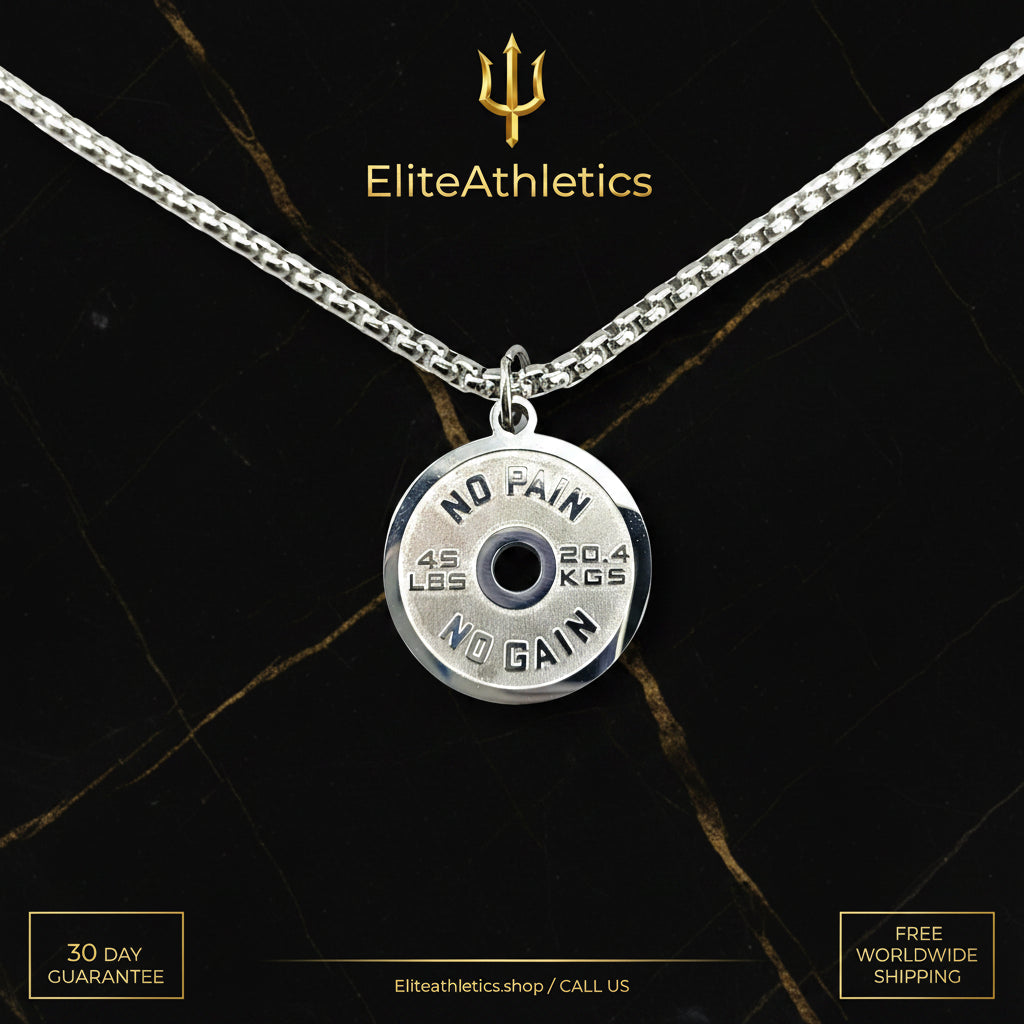Elite Stainless Steel Gym Weight Plate Necklace