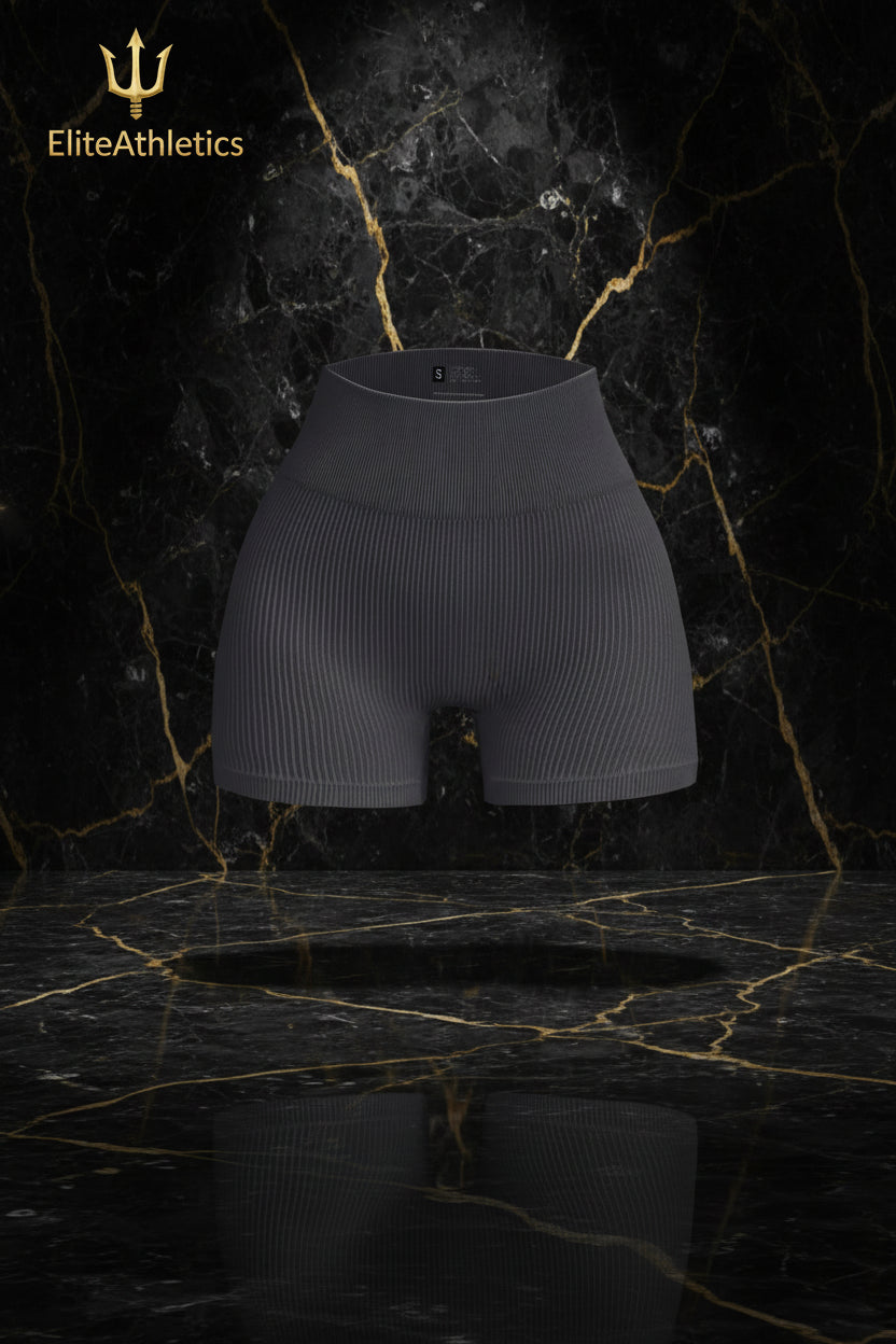 Elite Ribbed Contour High-Waist Shorts | Earth-Tone Sculpt & Shape