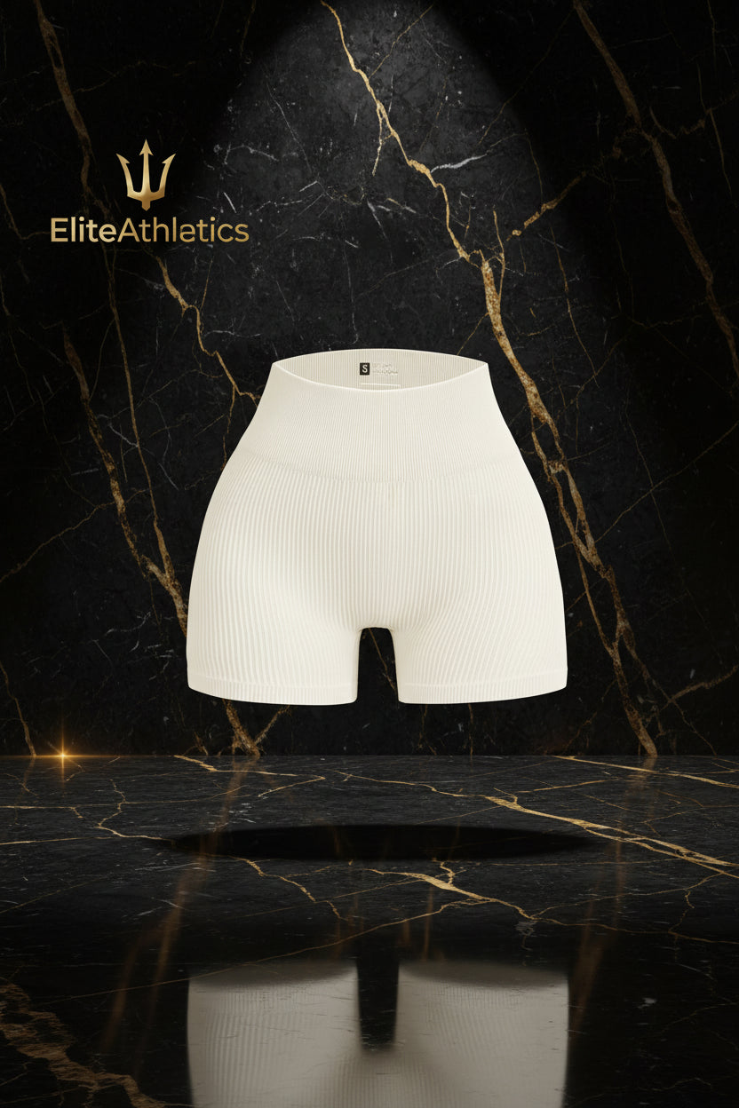 Elite Ribbed Contour High-Waist Shorts | Earth-Tone Sculpt & Shape