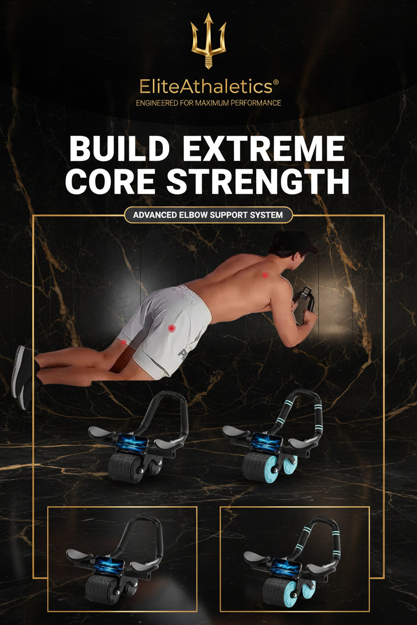Elite Pro Core-Sculpt: Automatic Rebound Ab Wheel with Smart Display
