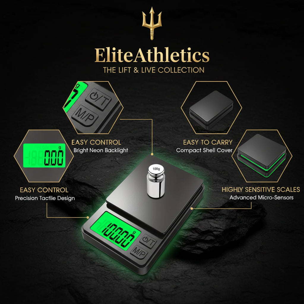 Elite Macro Scale 0.1g Precision  Portable Digital Food Scale with Backlit LCD