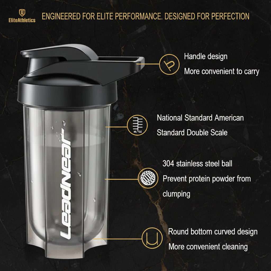 Elite Pro Protein Shaker Bottle | Anti-Clump Mixing Cup & Gym Shaker